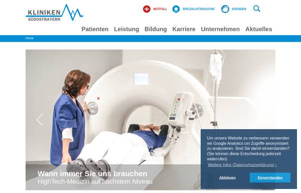 Vorschau von www.bglmed.de, Kliniken des Landkreises Berchtesgadener Land GmbH