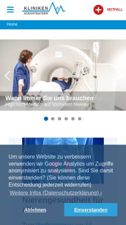 Vorschau der mobilen Webseite www.bglmed.de, Kliniken des Landkreises Berchtesgadener Land GmbH