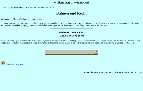 Vorschau von www.wedebruch.de, Bahnen und Recht