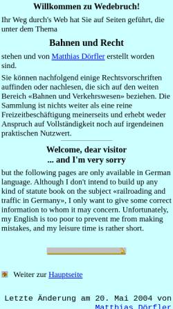 Vorschau der mobilen Webseite www.wedebruch.de, Bahnen und Recht