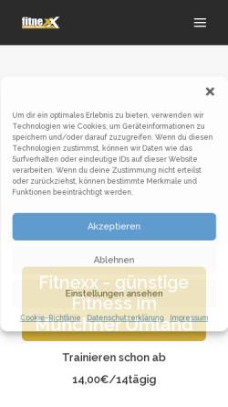 Vorschau der mobilen Webseite www.fitnexx.eu, Gesundheitspark - Andres Jäger e.K.