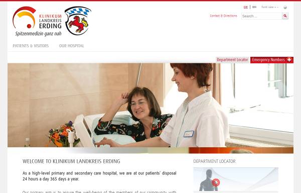 Vorschau von www.klinikum-erding.de, Kreiskrankenhaus Erding mit Klinik Dorfen