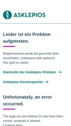 Vorschau der mobilen Webseite www.asklepios.com, Asklepios Fachkliniken München-Gauting