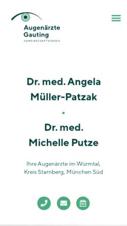 Vorschau der mobilen Webseite augenarzt-gauting.de, Dr. med. Markus Müller, Augenarzt