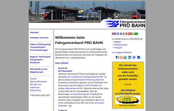 Vorschau von www.der-fahrgast.de, Pro Bahn e.V. - Fahrgastrechte