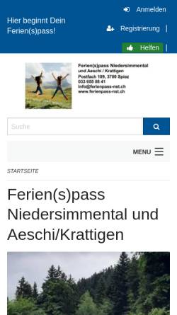 Vorschau der mobilen Webseite www.ferienpass-nst.ch, Ferien(s)pass Nidersimmental