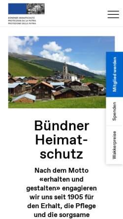 Vorschau der mobilen Webseite www.heimatschutz-gr.ch, Bündner Heimatschutz
