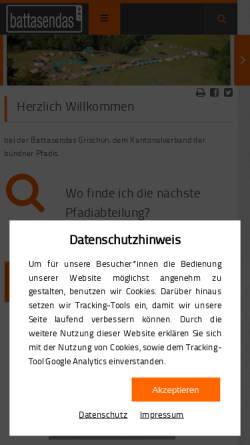 Vorschau der mobilen Webseite www.battasendas.ch, Pfadi Graubünden/Battasendas Grischun