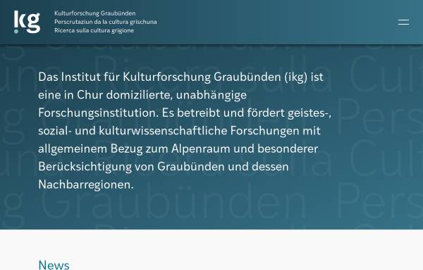 Vorschau von www.kulturforschung.ch, Verein für Bündner Kulturforschung