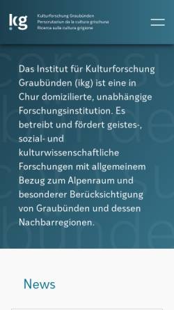 Vorschau der mobilen Webseite www.kulturforschung.ch, Verein für Bündner Kulturforschung