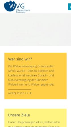 Vorschau der mobilen Webseite www.walserverein-gr.ch, Walservereinigung Graubünden