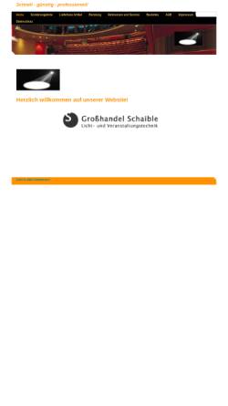 Vorschau der mobilen Webseite www.schaible-lichttechnik.de, Großhandel Schaible, Inh. Reinhard Schaible