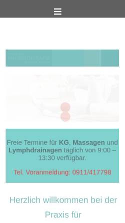 Vorschau der mobilen Webseite www.physiotherapie-braeuer.de, Praxis für Physiotherapie Martina Bräuer
