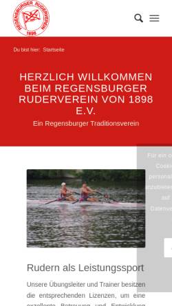 Vorschau der mobilen Webseite www.regensburger-ruderverein.de, Regensburger Ruderverein von 1898 e.V.
