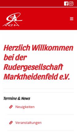 Vorschau der mobilen Webseite www.rgmarktheidenfeld.de, Rudergesellschaft Marktheidenfeld e.V.
