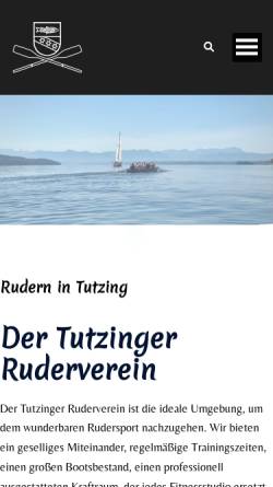 Vorschau der mobilen Webseite www.tutzinger-ruderverein.de, Tutzinger Ruderverein von 1983 e.V.