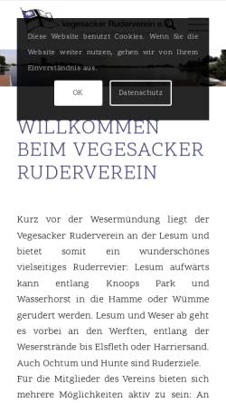 Vorschau der mobilen Webseite vrv.de, Vegesacker Ruderverein e.V.