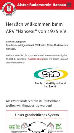 Vorschau der mobilen Webseite www.arv-hanseat.de, Alster-Ruderverein 
