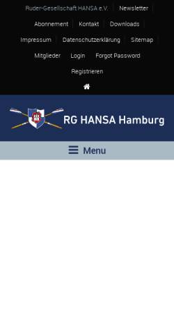 Vorschau der mobilen Webseite www.rghansa.de, Ruder-Gesellschaft 