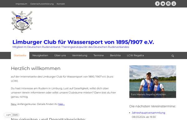 Vorschau von www.lcw-limburg.de, Limburger Club für Wassersport 1895/1907 e.V.