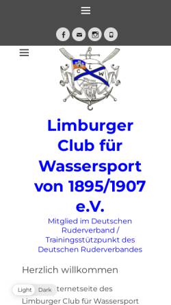 Vorschau der mobilen Webseite www.lcw-limburg.de, Limburger Club für Wassersport 1895/1907 e.V.