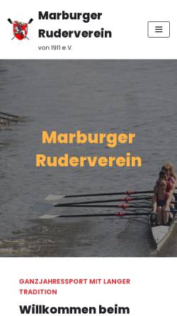 Vorschau der mobilen Webseite www.marburger-ruderverein.de, Marburger Ruderverein von 1911 e.V.