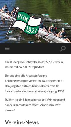 Vorschau der mobilen Webseite www.rudergesellschaft-kassel.de, Rudergesellschaft Kassel 1927 e.V.