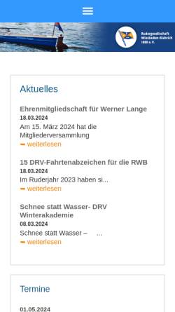 Vorschau der mobilen Webseite www.rgwb.de, Rudergesellschaft Wiesbaden-Biebrich 1888 e.V.