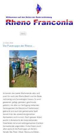 Vorschau der mobilen Webseite www.rhenofranconia.de, Ruderverbindung Rheno-Franconia e.V.
