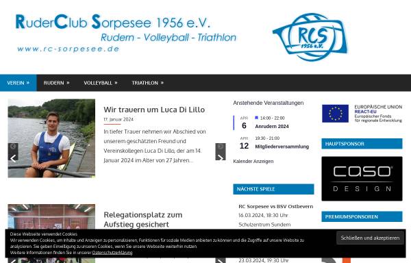 Vorschau von www.rc-sorpesee.de, Ruderclub Sorpesee 1956 e.V. - Sundern