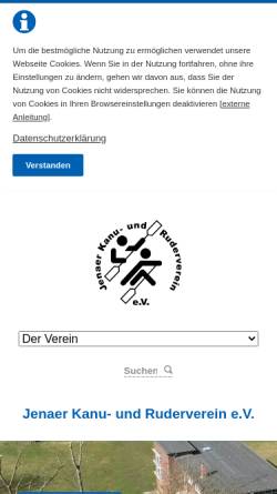 Vorschau der mobilen Webseite www.kanu-rudern-jena.de, Jenaer Kanu- und Ruderverein e.V.