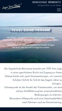 Vorschau der mobilen Webseite www.segelschule-bennewitz.de, Segelschule Ralph Bennewitz