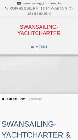 Vorschau der mobilen Webseite swansailing.de, Hochsee-Yachtschule Störtebeker, Soltau