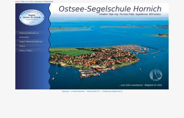 Vorschau von www.ostsee-segelschule.de, Ostsee-Segelschule Hornich