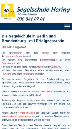 Vorschau der mobilen Webseite www.segelschule-hering.de, Segelschule Hering