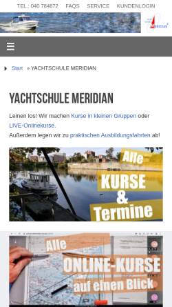 Vorschau der mobilen Webseite yachtschule-meridian.de, Yachtschule Meridian (Hamburg)
