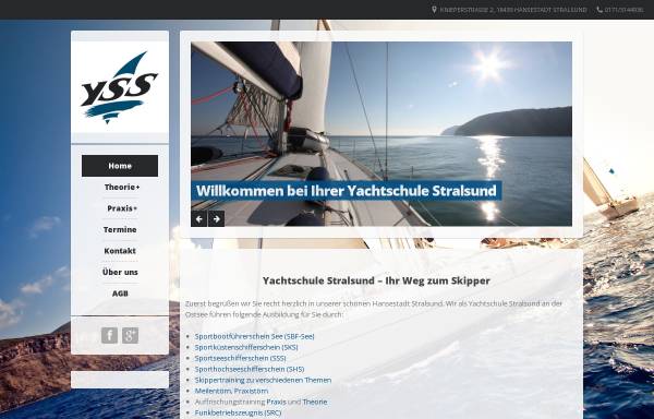 Vorschau von www.yachtschule-stralsund.de, Yachtschule Stralsund