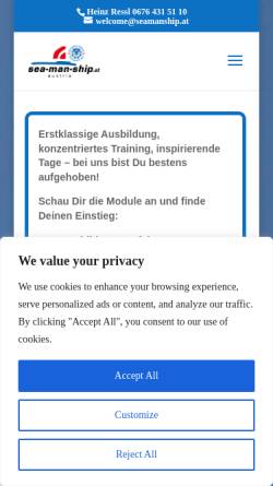 Vorschau der mobilen Webseite www.oess.at, Österreichische Seefahrtschule