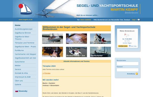 Vorschau von www.segeln.co.at, Segelschule Kempf Breitenbrunn