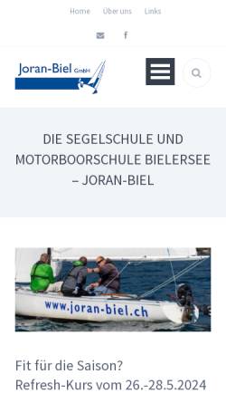 Vorschau der mobilen Webseite www.joran-biel.ch, Segelschule Joran Biel