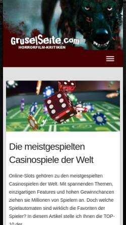 Vorschau der mobilen Webseite www.gruselseite.com, Gruselseite.com