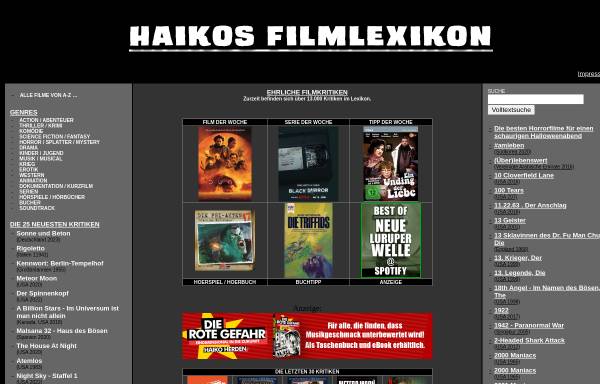 Vorschau von haikosfilmlexikon.de, Haiko´s Filmlexikon - Horrorfilme
