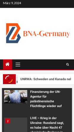 Vorschau der mobilen Webseite www.bna-germany.com, BNA-Germany