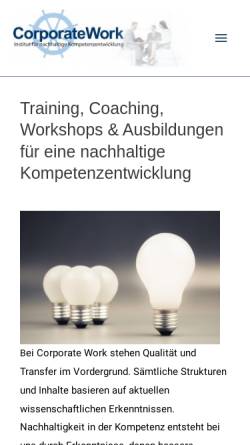 Vorschau der mobilen Webseite corporate-work.net, Corporate Work Coaching und Training - Axel Janßen