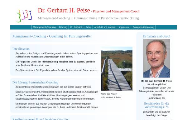 Vorschau von www.peise.com, Dr. Peise Coaching und Training