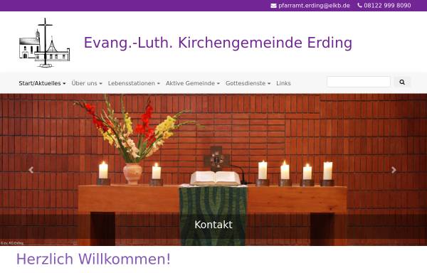 Vorschau von www.ev-kirche-erding.de, Evangelisch-Lutherische Kirchengemende
