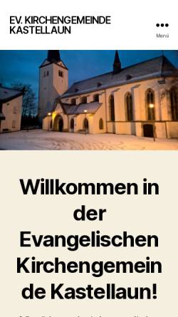 Vorschau der mobilen Webseite www.ekg-kastellaun.de, Evangelische Kirchengemeinde Kastellaun