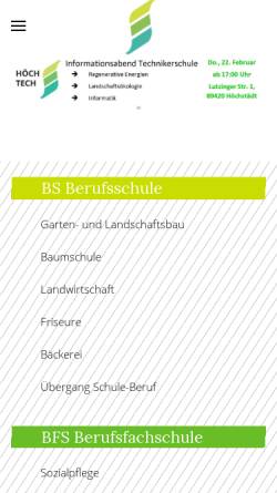 Vorschau der mobilen Webseite bs-hoechstaedt.de, Berufsschule