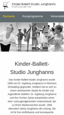Vorschau der mobilen Webseite www.kinderballett.com, Kinder-Ballett-Studio Junghanns