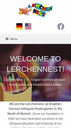 Vorschau der mobilen Webseite www.lerchennest.de, Kindergarten Lerchennest e.V.